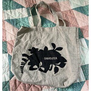 David's Tea Tote Bag Reusable Shopper Shoulder Bag Floral Canvas